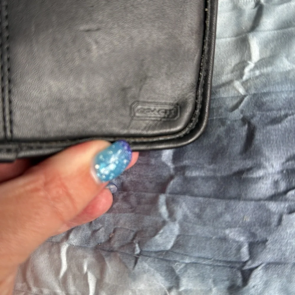 Coach Vintage Black Swing Wallet - 4843 Crossbody Leather Bag - Picture 10 of 11